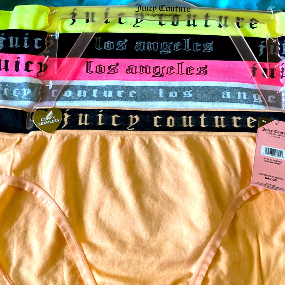 Juicy Couture comfy seamless bikini underwear. 5 PAIRS Plus Size 1X